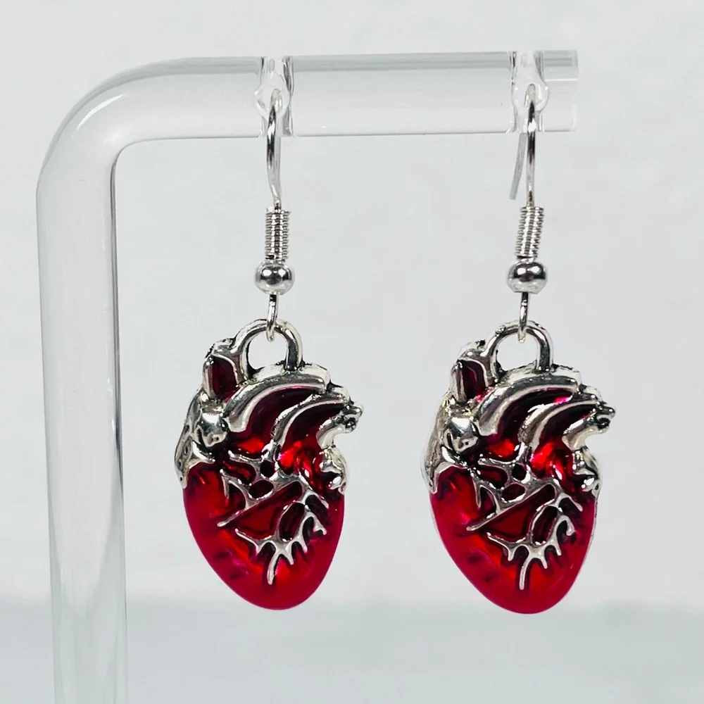 Anatomical Heart Earrings - Picture 1 of 8